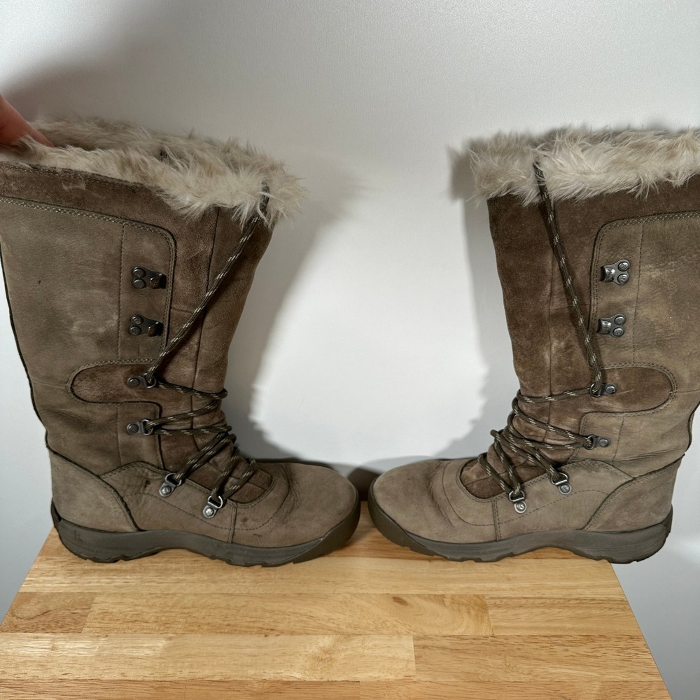 Winter CAT Caterpillar Waterproof Faux Fur Tall Lace Up‎ Boots 7.5 Snow Hiking - Picture 6 of 11